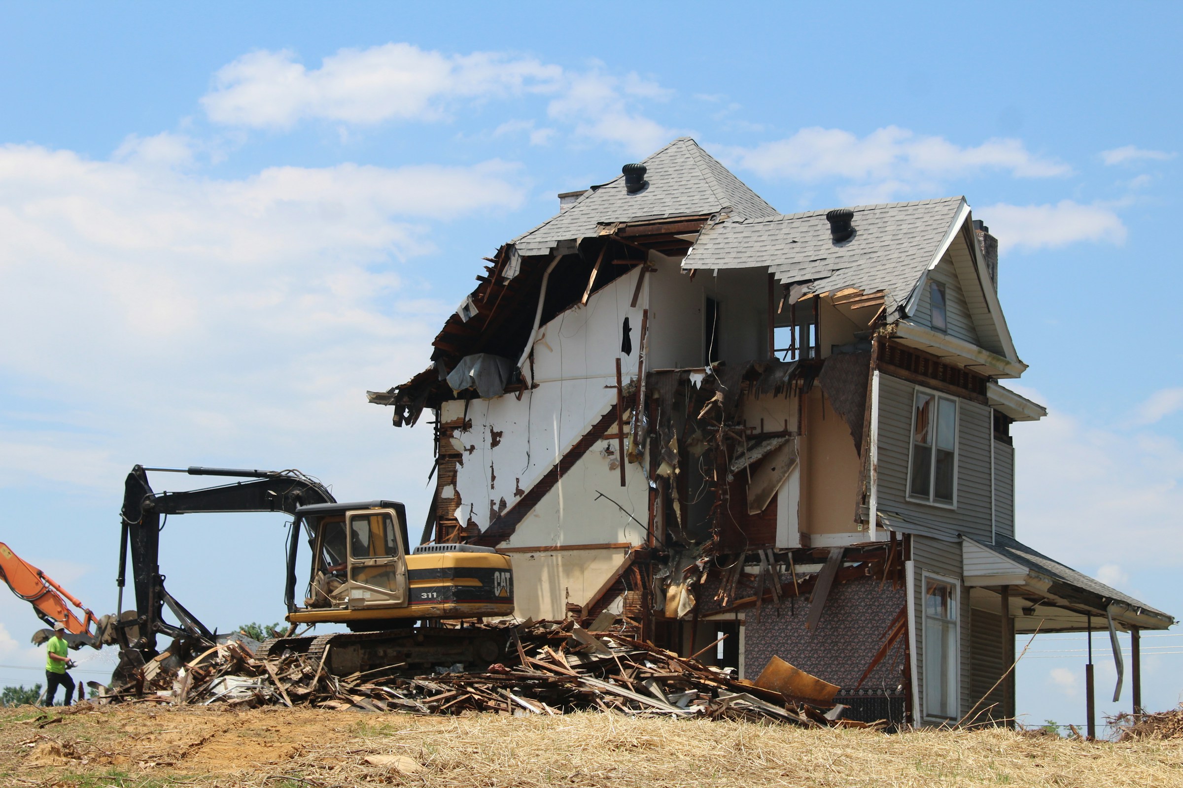 Restoration crew responding to a damaged home